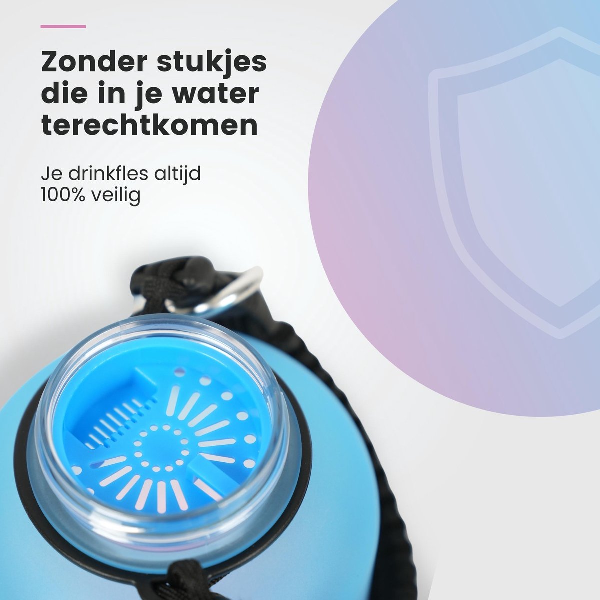 Motivatie Waterfles 2 liter met Tijdsmarkering Blauw Roze