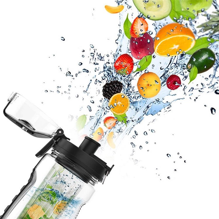 Waterfles Zwart met Fruitfilter 900ml