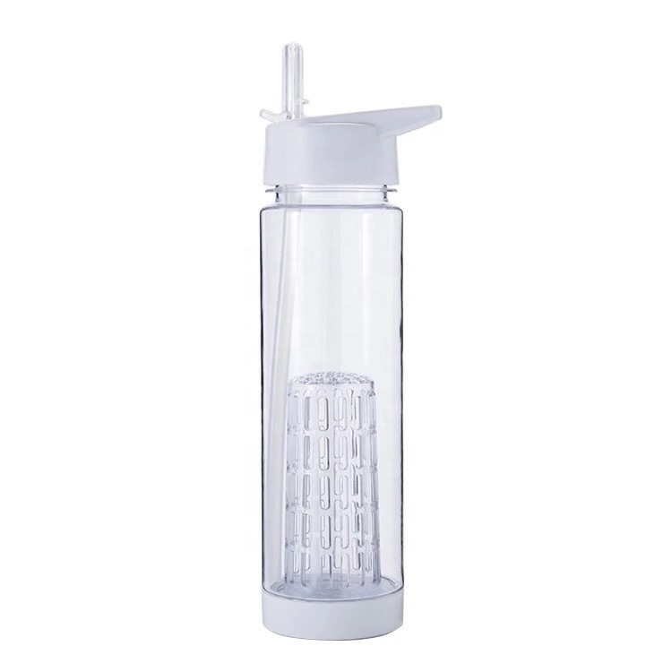 Waterfles Wit met Fruitfilter 740ml met rietje