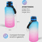 Motivatie Waterfles 2 liter met Tijdsmarkering  Blauw Roze