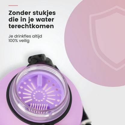 Motivatie Waterfles 2 liter met Tijdsmarkering Paars Oranje