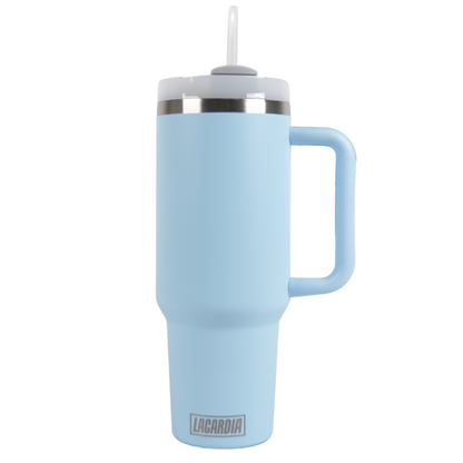 Tumbler met handvat en rietje Licht Blauw 1,2 liter