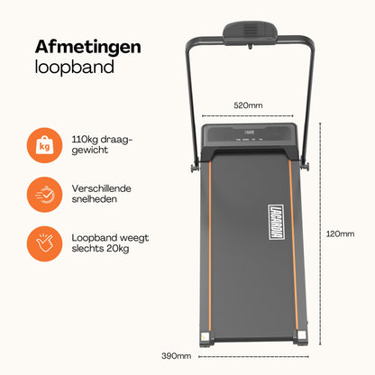 Elektrische loopband met hendel - Met afstandsbediening - 1-10km/u