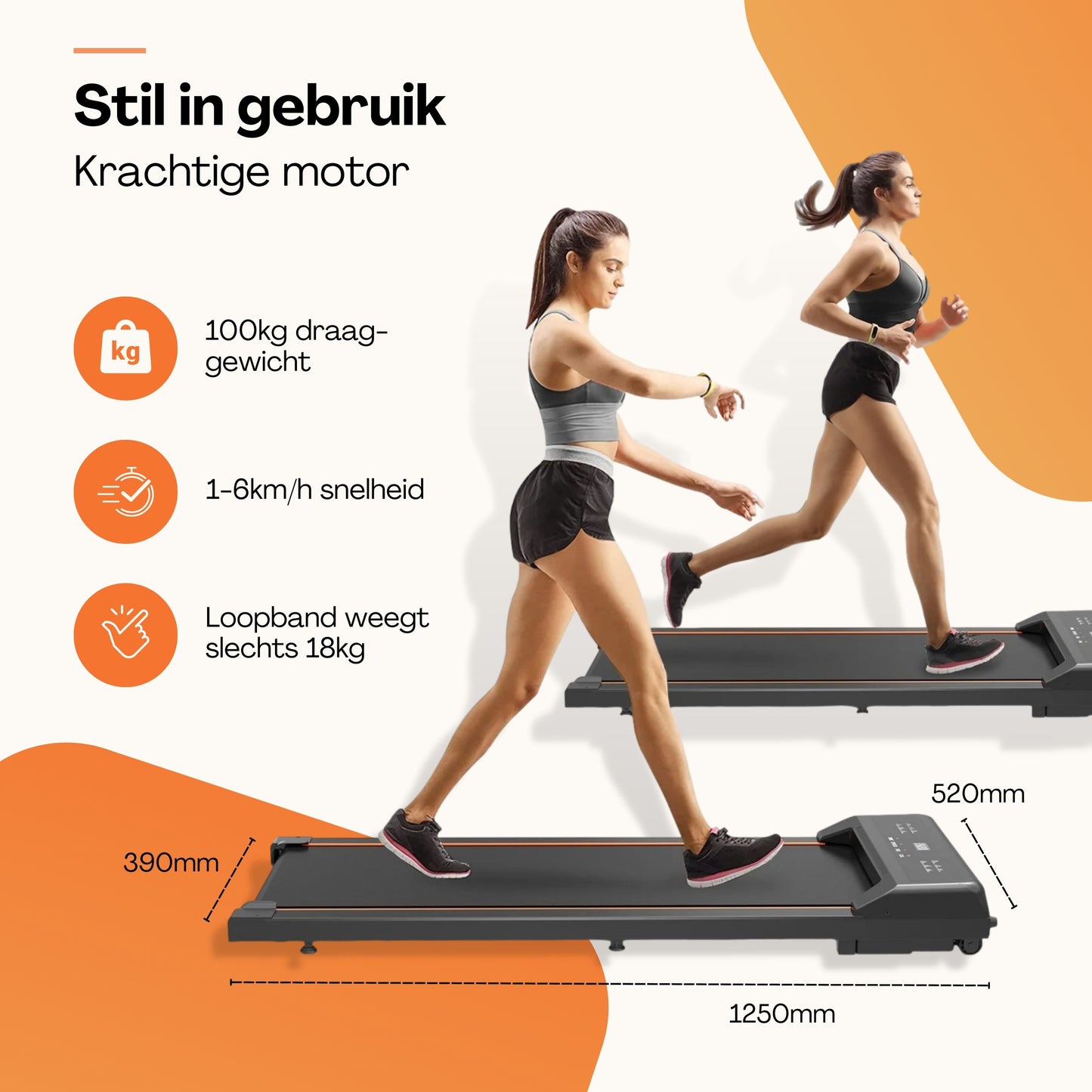 Elektrische loopband - Met afstandsbediening - 1-6km/u