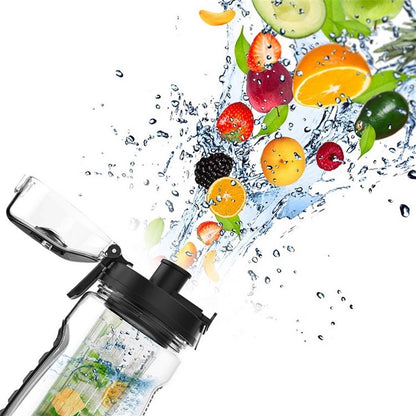 Waterfles Zwart met Fruitfilter 900ml