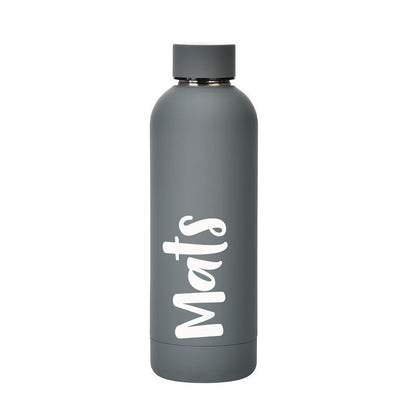 Thermosfles 500ml Grijs met naam