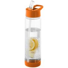 Waterfles Oranje met Fruitfilter 740ml met rietje